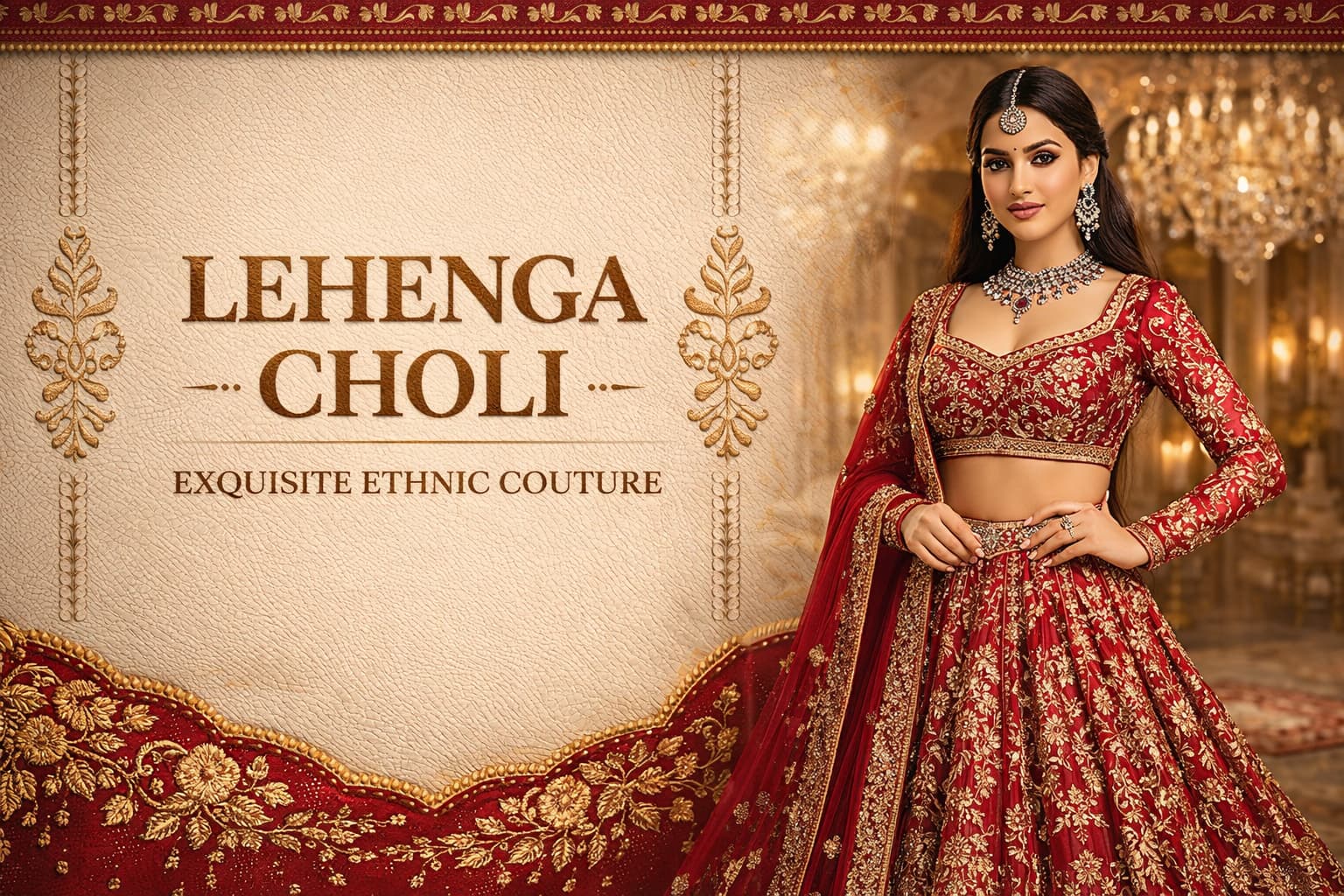 elegant south asian beauty in lehenga choli
