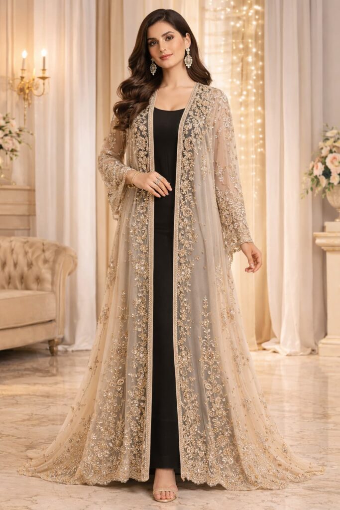 Designer long shrug with premium custom stitching