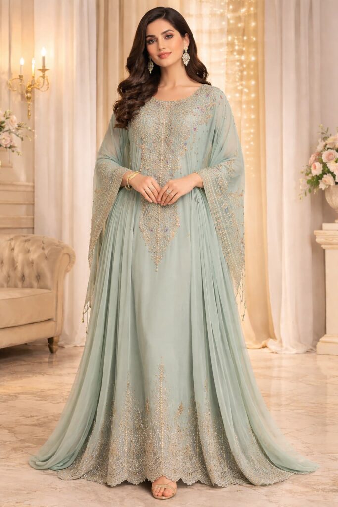 Luxury embroidered kaftan dress tailored for women