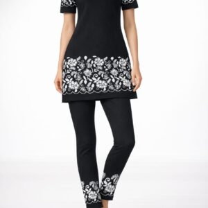 black floral kurta pant set